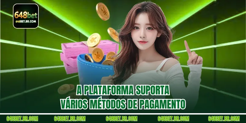 A plataforma suporta vários métodos de pagamento