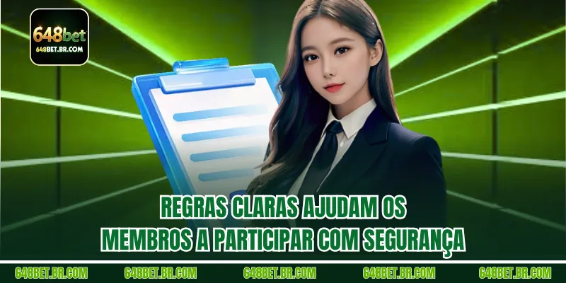 Regras claras ajudam os membros a participar com segurança
